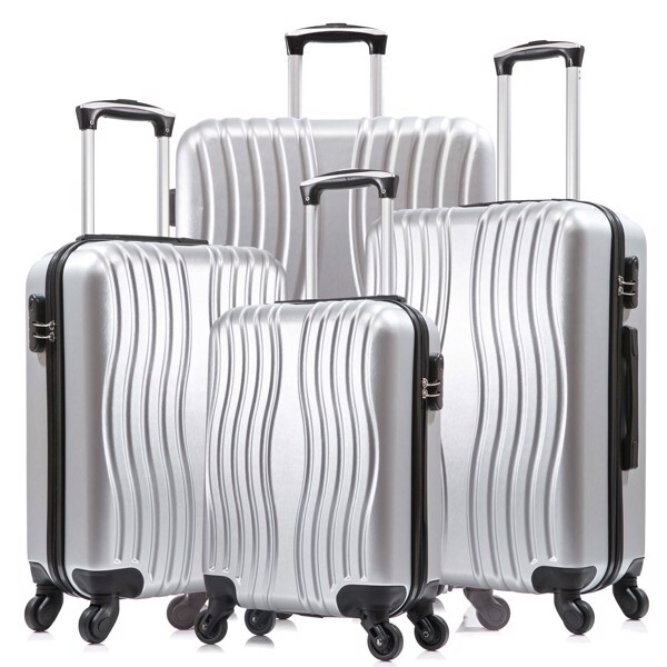 Set Pc Material Hard Shell Suitcase With Spinner Wheels