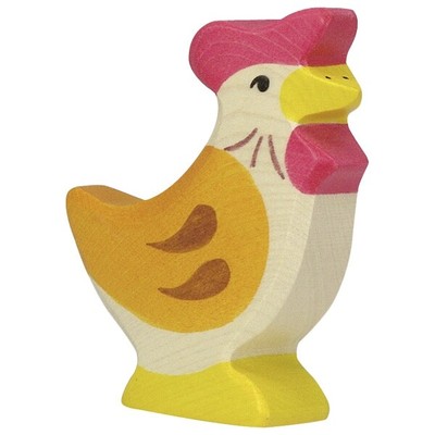 HOLZTIGER Hahn Huhn Hühner Henne Küken picken Bauernhof Holzfigur Holztier Holz