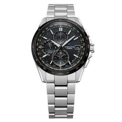 Pre-owned Casio Oceanus Ocw-t2600j-1ajf Black Bluetooth Radio Solar Men's Watch In Box