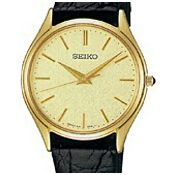 Pre-owned Seiko Dolce Sacm150 Quartz Men's Watch Gold Dial Analog Leather Band From Japan