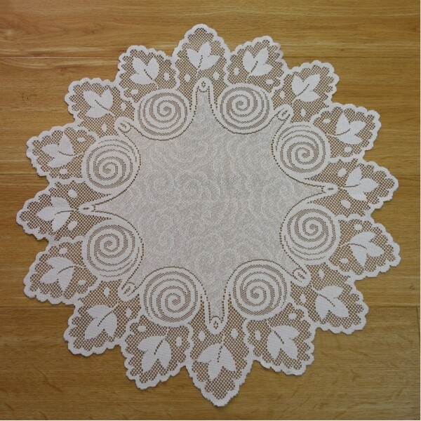 Tischdecken Jacquard Raschel Ø50 Cm Mitteldecke Weiß Zier Deckchen Rund