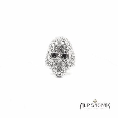 Alp Sagnak Ring Pi Skull Platinum Diamond