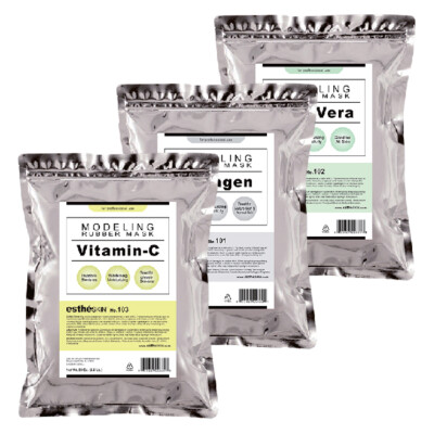 (3 pack) estheSKIN Vitamin-C, Collagen, Aloe Vera Modeling Rubber Mask, 35 Oz.