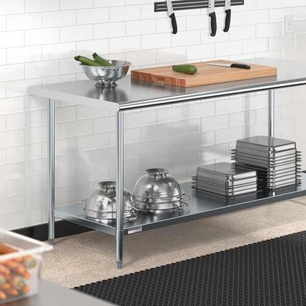 30"W x 72"L Stainless Steel Prep and Work Restaurant Table with Undershelf