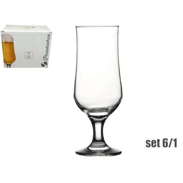Servizio Set 6 Pezzi Bicchieri Tulipe Vetro 385ml Per Birra Pub idea