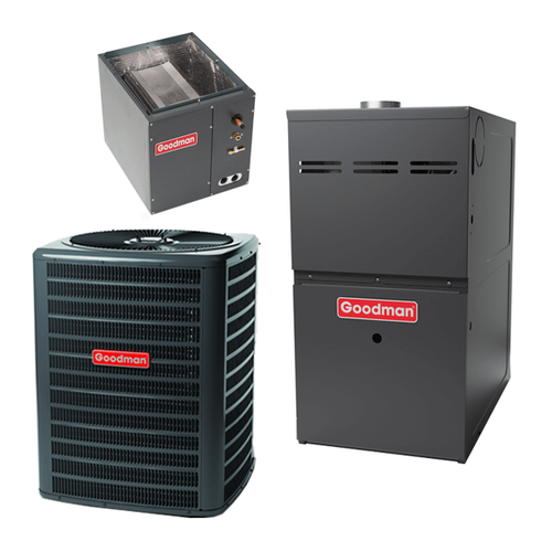 4 Ton 14 Seer Goodman 80,000 Btu 80% Afue Gas System