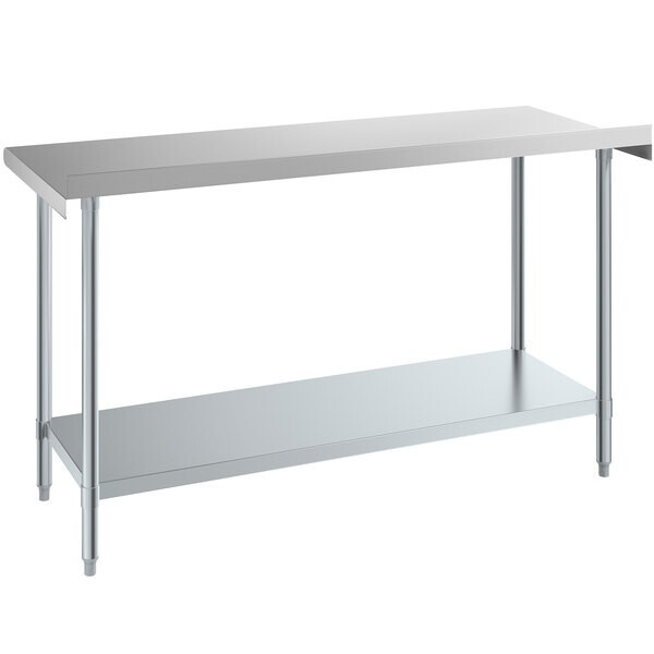 24"W x 60"L Stainless Steel Prep and Work Restaurant Table with Backsplash
