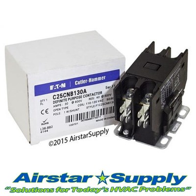 Eaton C25CNB125A Definite Purpose Contactor 120VAC 1P Open