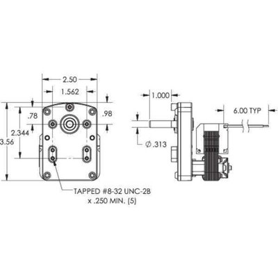 Dayton 52Je17 Ac Gearmotor, Nameplate Rpm 4, 0.32A,115V