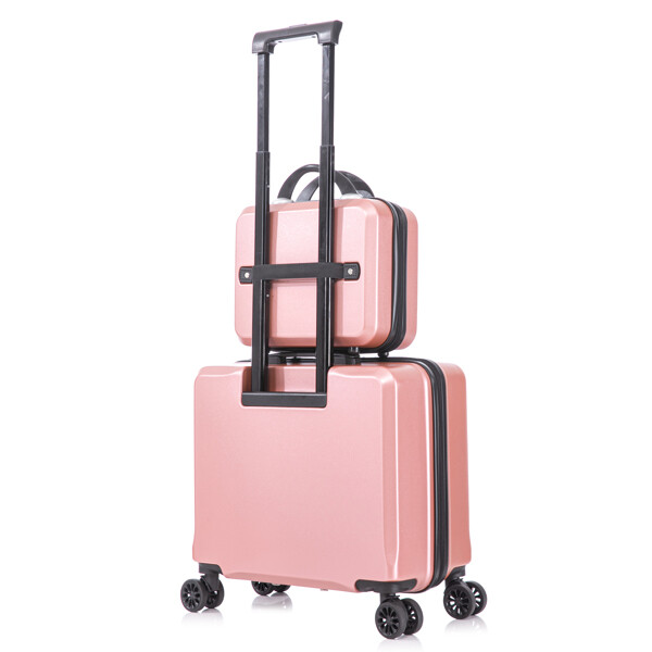 2 Piece Travel Luggage Set Hard shell Suitcase ,18"and 14" Travel case Rose Gold