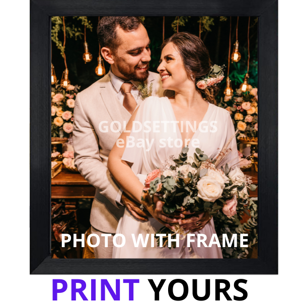 CUSTOM 8X10" PHOTO PICTURE IMAGE  w/ FRAME PRINT YOUR OWN ART POSTER bl