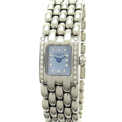 Chaumet Khesis Diamond Bezel Blue Shell Dial Ladies Watch From