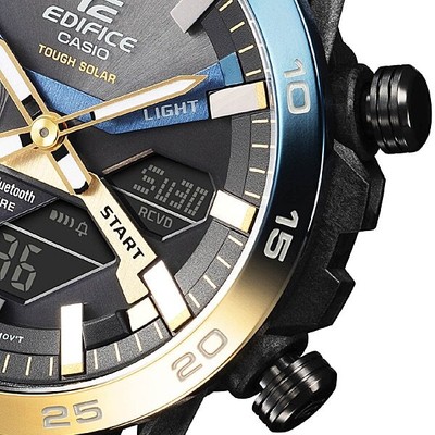 Pre-owned Casio Ecb-2000ynp-1ajf [edifice Nighttime Drive Series] Black Men Watch