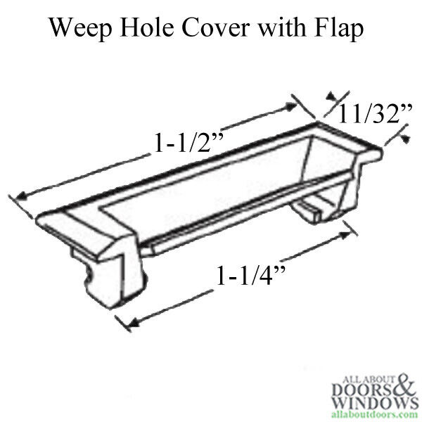 Weep Hole Cover with Flap Snaps into Hole