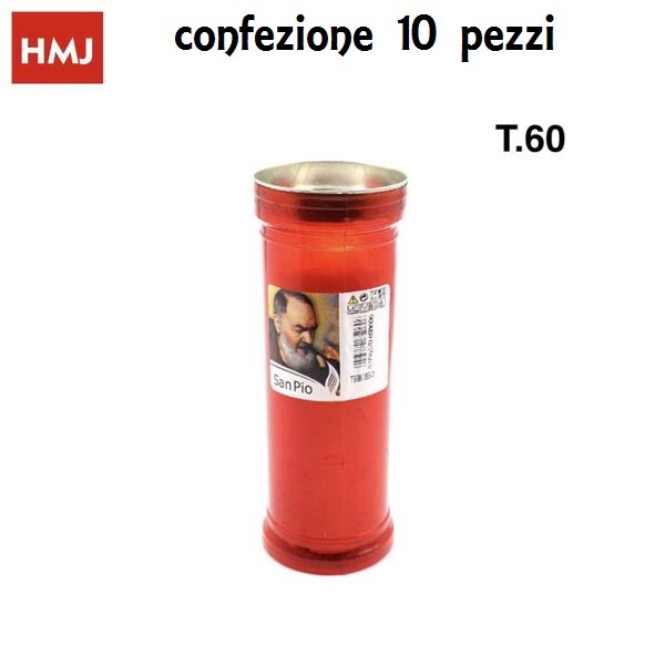 Confezione 10 Pezzi Lumino Votivo Cero Candela Cimitero Immagine Sacra T60 hmj