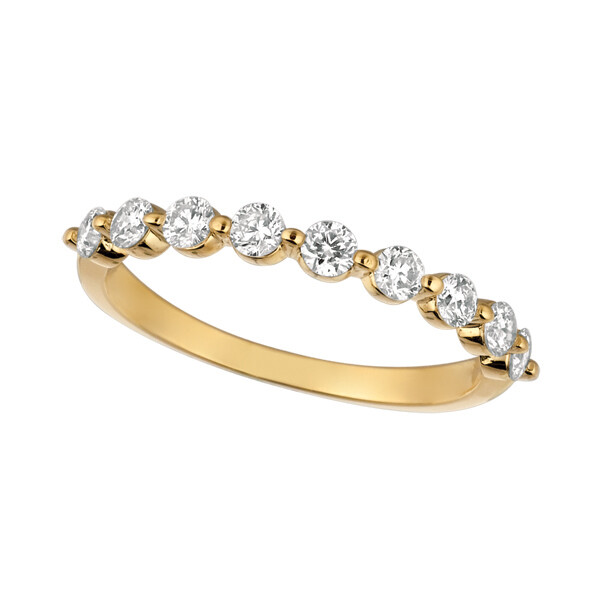 Pre-owned Morris 0.50 Carat Natural Diamond 9 Stone Ring Band Si 14k White Gold