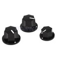 3/Set Jazz Bass Guitar 1 Volume 2 Tone Knobs Black w white indicator lines New