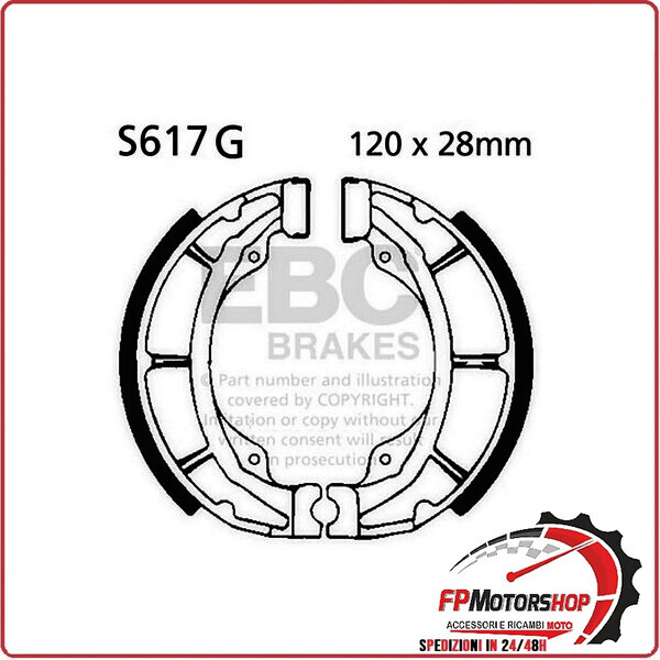 GANASCE FRENO PER MOTO SUZUKI RM 100/125 79> 81 SCANALATE EBC S617G ORGANICA