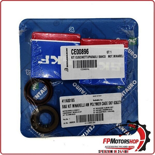 KIT CUSCINETTI PARAOLI BANCO PER MOTORI MINARELLI AM6 CENTAURO 411A001BS