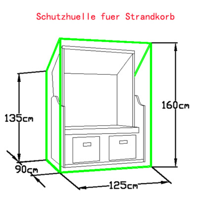 Schutzhülle für Strandkorb Abdeckhaube Abdeckung Schutzhaube, GM-AABB