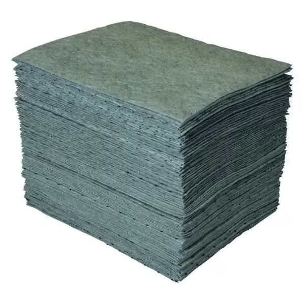 Condor Sorbent Pad Universal Gray 15x19in 18gal Absorbent 100 Pack Polypropylene