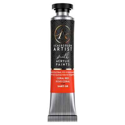 SART-58 Korallenrot Premium Cremige Acrylfarbe 20ml für Pinsel & Airbrush