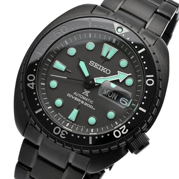 Pre-owned Seiko Prospex Sbdy127 The Black Series Mint Diver Scuba Men Watch Night Vision