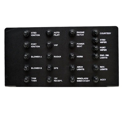 Boat Marine Push-to-Reset Breaker Button Switch Panel 10 x 5 1/4 Inch