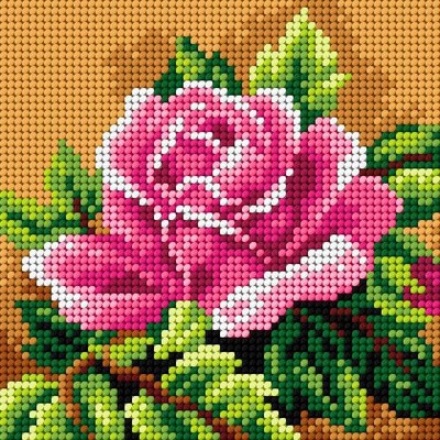 Orchidea Needlepoint canvas for halfstitch without yarn Rose 2756D - Printed ...