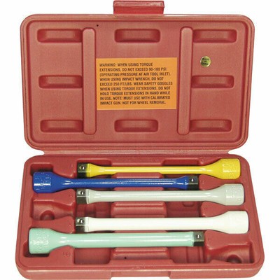 Lock Technology 1460 1/2'' Dr. 5 Pc C,E,F,I,Q Torque Stick Extension Set w/ Case