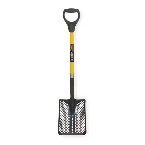 Square Point Mud Shovel Sifting Steel Blade 14 Gauge D Grip Fiberglass 29 Inch