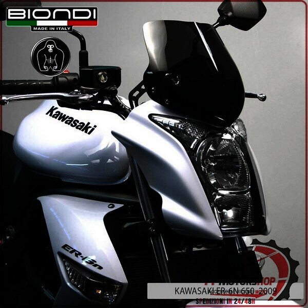 CUPOLINO PARABREZZA MOTO PER KAWASAKI ER 6N FUME DARK BIONDI 650 2009>2011
