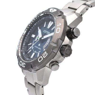 Pre-owned Citizen Promaster Marine Eco-drive As7145-69l Black Solar Men's Watch In Box