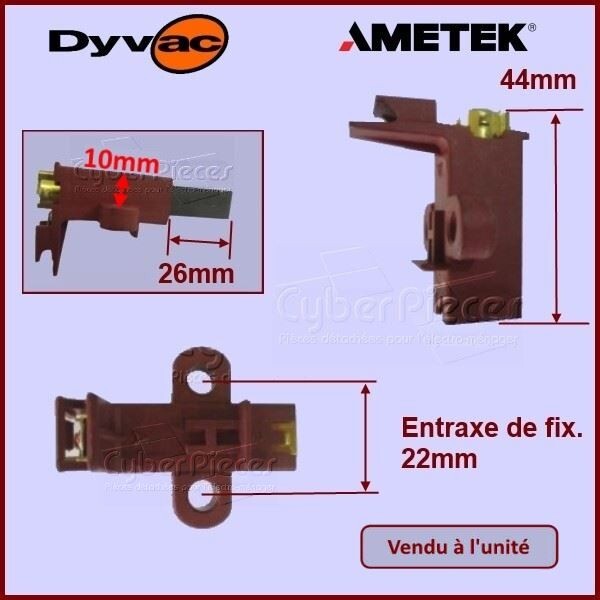 Charbon Avec Support 26x11x6mm Ametek Dyvac