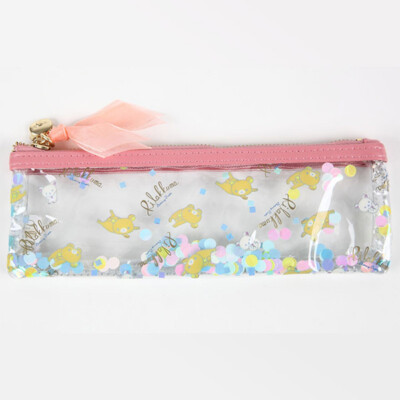 Rilakkuma Clear Slim Pouch Glitter Bubble San-X Japan