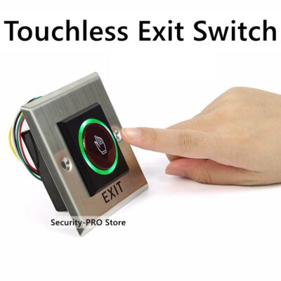 DC12V IR Touchless Door Exit Button NO-Touch Door Push Release Button LED TOP