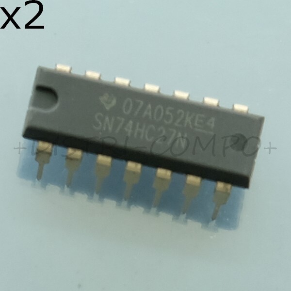 Sn74hc27n Triple 3-Input Positive-Nor Gates Dip-14 Texas Rohs (Lot De 2)