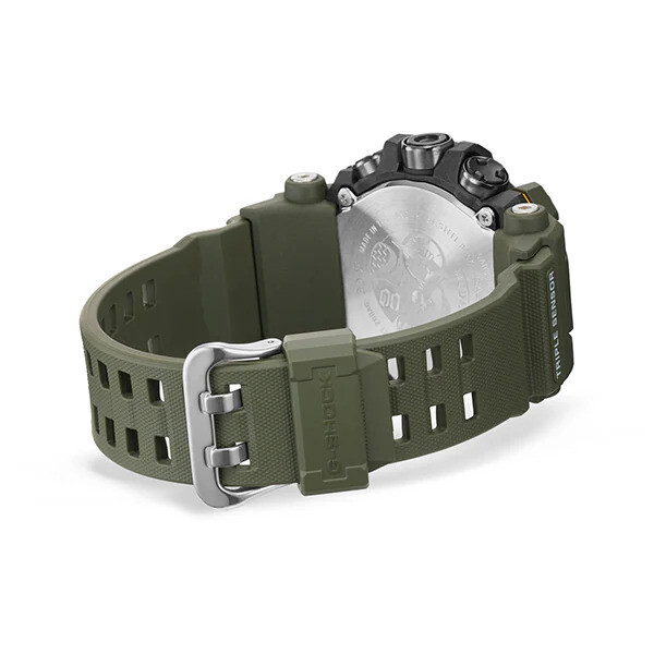 Pre-owned Casio G-shock Gw-9500-3jf Master Of Mudman Triple Sensor Khaki Men's Watch