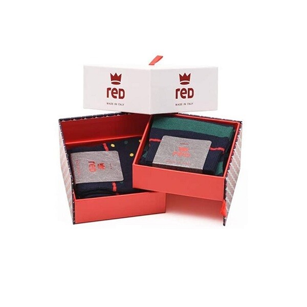 Red Secret Box с 2 парами носков Long Man Tu 2289.1oz2 Vega & Polka Dot Италия