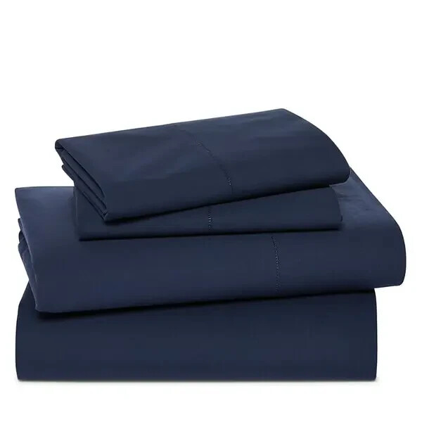 Sky Percale 4 Piece Full Sheet Set 54in x 75in Navy 2 Standard Pillowcases - Picture 1 of 12