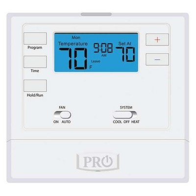 Programmable Thermostat 5-1-1 1H 1C 24VAC Heat Cool Wall Mount White