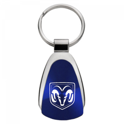 Dodge RAM Head Blue Teardrop Authentic Logo Key Chain Fob Officially Licensed
