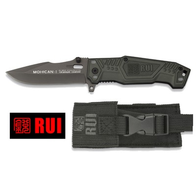 NAVAJA TACTICA RUI MOHICAN I ACERO INOX. 440 HOJA 7,8 CM TITANIUN KNIFE COUTEAU