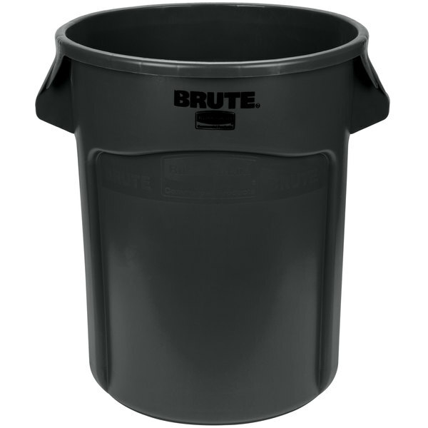 Rubbermaid Commercial Vented Black BRUTE Hvy-Duty Round Trash/Garbage Can 4 size