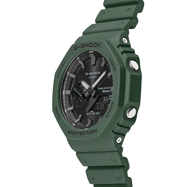 Pre-owned Casio G-shock Octagon Ga-b2100-3ajf Men's Watch Solar Bluetooth Green 2022