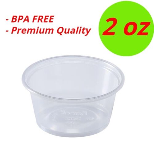 2 oz Clear Portion Cups PP Plastics FDA Approved Jello Ketchup Testing Cups