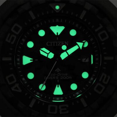 Pre-owned Citizen Promaster Bn0228-06w Men Watch Marine Diver`s 200m Eco-drive Titanium