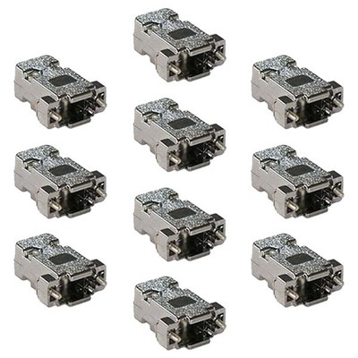 10x DB9 D-SUB 9-Pin Metalized Plastic Hood Cover Screw Type Solder Connector