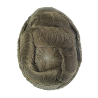 Ultra Thin Skin Super Mens Toupee Human Hair Replacement System Hairpieces 7x9