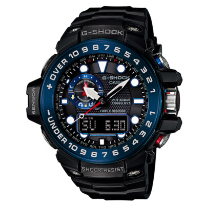 Pre-owned Casio G-shock Gulfmaster Gwn-1000b-1bjf Triple Sensor Ver3 Solar Men Watch Japan